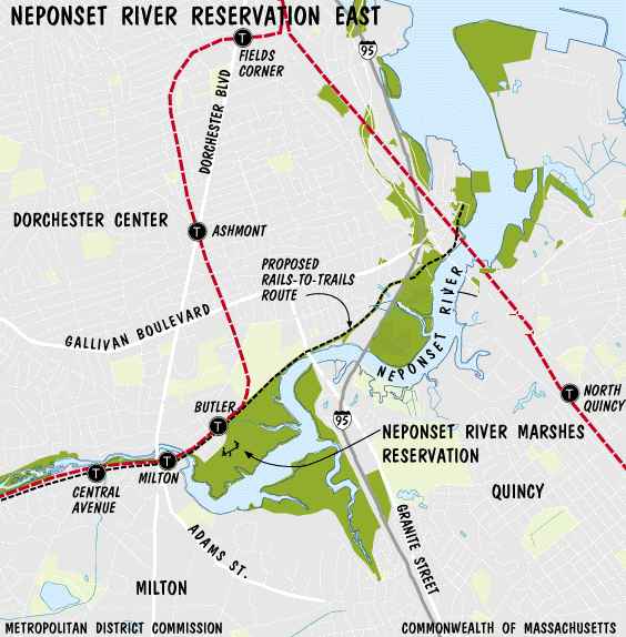 Map of the Neponset Trail